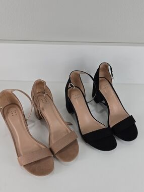 A New Day Heels Nude & Black Size 7.5